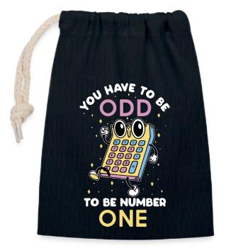 You Have To Be Odd To Be Number One Math - Closable cotton gift bag (14x20cm) - navy - Front