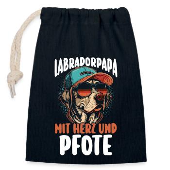Hund Labrador - Verschließbarer Geschenkbeutel aus Baumwolle (14x20cm) - Navy - Vorne