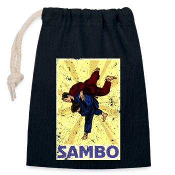 Sambo Russland Kampfsport UdSSR Sportart - Verschließbarer Geschenkbeutel aus Baumwolle (14x20cm) - Navy - Vorne