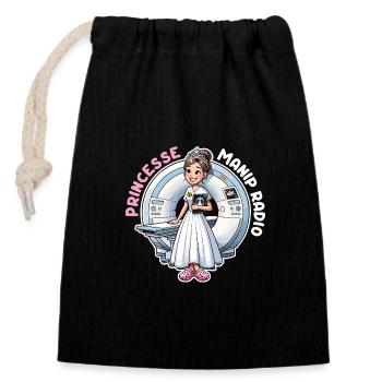 Princesse Manip Radio Manipulatrice Radiologie - Sac cadeau en coton avec cordon (14 x 20 cm) - noir - Devant