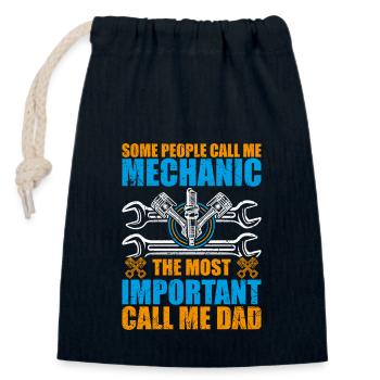 Some people call me mechanic - Sac cadeau en coton avec cordon (14 x 20 cm) - bleu marine - Devant