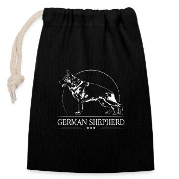 GERMAN SHEPHERD Hunde Hund IGP Wilsigns - Verschließbarer Geschenkbeutel aus Baumwolle (14x20cm) - Schwarz - Vorne
