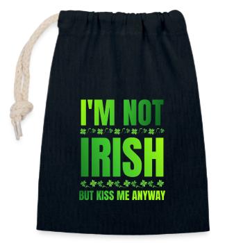Ich bin kein Ire, aber küss mich trotzdem St. Patrick's Day - Verschließbarer Geschenkbeutel aus Baumwolle (14x20cm) - Navy - Vorne