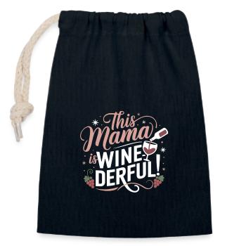 This Mom Is Weinderbar – Chemise pour amateurs de vin - Sac cadeau en coton avec cordon (14 x 20 cm) - bleu marine - Devant