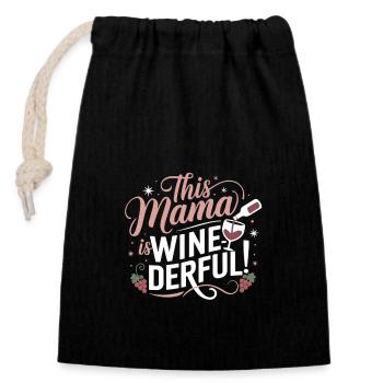 This Mom Is Weinderbar – Wine Lover Shirt - Closable cotton gift bag (14x20cm) - black - Front