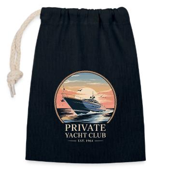 Private Yacht Club - Verschließbarer Geschenkbeutel aus Baumwolle (14x20cm) - Navy - Vorne