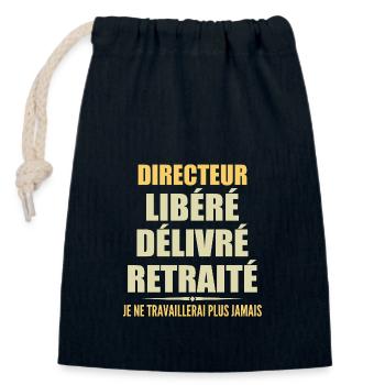 Regisseur feiert seinen Ruhestand mit Humor - Verschließbarer Geschenkbeutel aus Baumwolle (14x20cm) - Navy - Vorne