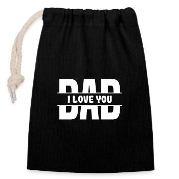 I Love You Dad - Closable cotton gift bag (14x20cm) - black - Front