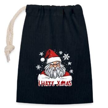 Ich hasse Weihnachten Lustig Anti Weihnacht - Verschließbarer Geschenkbeutel aus Baumwolle (14x20cm) - Navy - Vorne