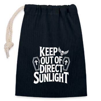 Tenir à l’abri de la lumière directe du soleil ! Vampire Goth Emo - Sac cadeau en coton avec cordon (14 x 20 cm) - bleu marine - Devant