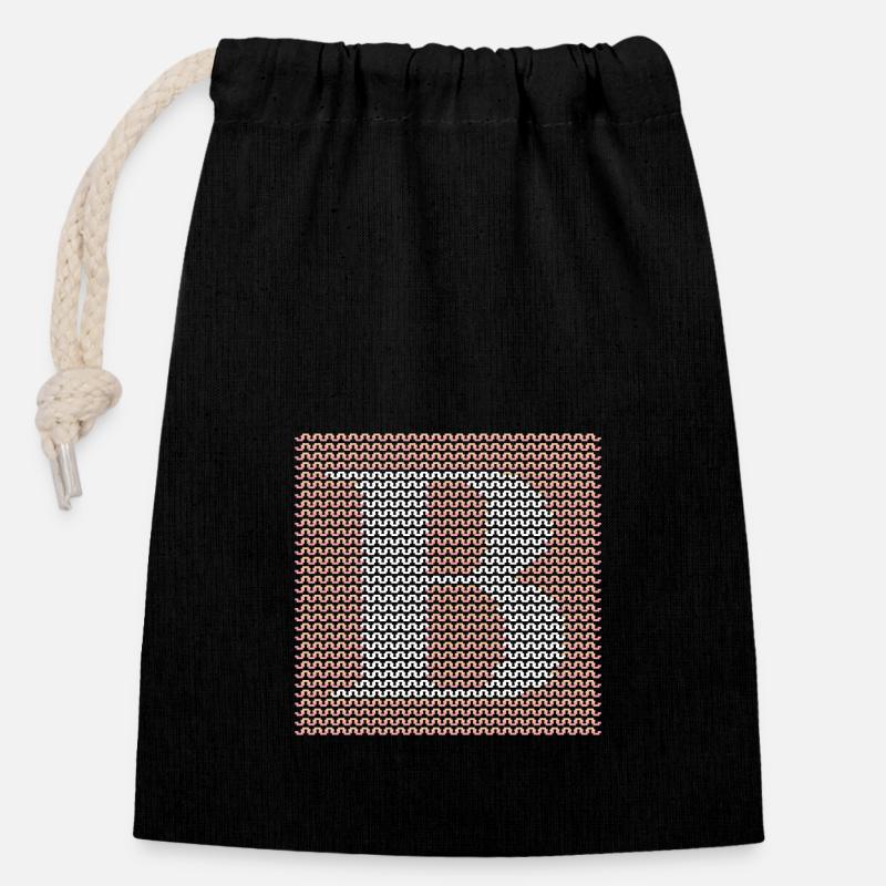 Fil Serif Lettre B Blanc - Sac cadeau en coton avec cordon (14 x 20 cm) - noir