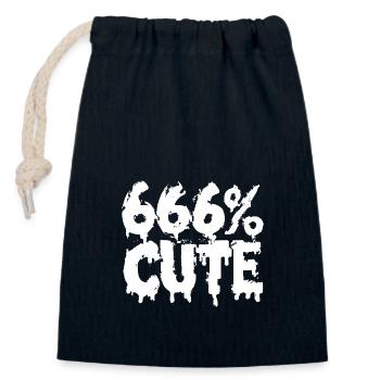 666% Cute! Satanic Goth Girl Design - Closable cotton gift bag (14x20cm) - navy - Front