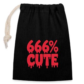 666% Cute! Satanic Goth Girl Design - Closable cotton gift bag (14x20cm) - black - Front