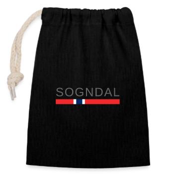 Sogndal Norway - Closable cotton gift bag (14x20cm) - black - Front