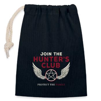 Join the Hunter's club - Closable cotton gift bag (14x20cm) - navy - Front