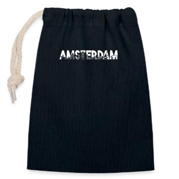 Amsterdam Skyline Stadt Gebäude - Verschließbarer Geschenkbeutel aus Baumwolle (14x20cm) - Navy - Vorne