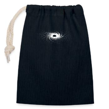 Schwarzes Loch Shirt Galaxie - Verschließbarer Geschenkbeutel aus Baumwolle (14x20cm) - Navy - Vorne