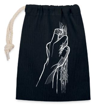 Climbing fingers - Closable cotton gift bag (14x20cm) - navy - Front