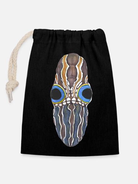 moth - Closable cotton gift bag (14x20cm) - black