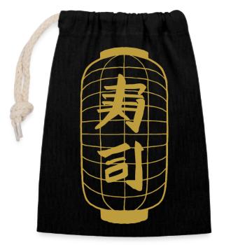 Lantern Japanese - Closable cotton gift bag (14x20cm) - black - Front