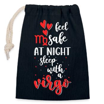 Horoscope Star Planet - Sac cadeau en coton avec cordon (14 x 20 cm) - bleu marine - Devant