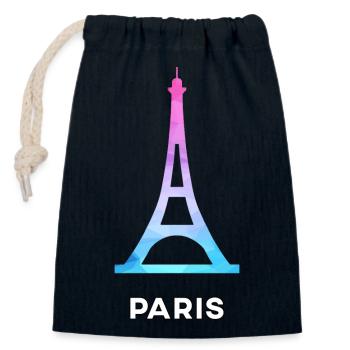 Paris Capitale France - Sac cadeau en coton avec cordon (14 x 20 cm) - bleu marine - Devant