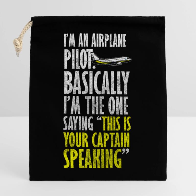 Pilot Work Model Making Glider Closable cotton gift bag (14x20cm)