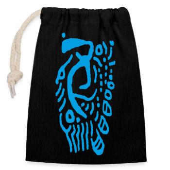 Viking Tribal - Sac cadeau en coton avec cordon (14 x 20 cm) - noir - Devant