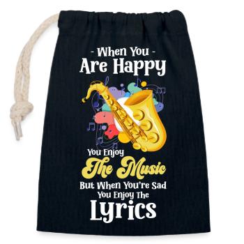 Musicien de rue Mode de vie d’artiste - Sac cadeau en coton avec cordon (14 x 20 cm) - bleu marine - Devant