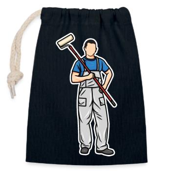 Petit peintre - Sac cadeau en coton avec cordon (14 x 20 cm) - bleu marine - Devant