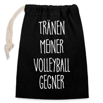 Tränen meiner Volleyballgegner - Verschließbarer Geschenkbeutel aus Baumwolle (14x20cm) - Schwarz - Vorne