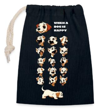 Doggy & Dog - Verschließbarer Geschenkbeutel aus Baumwolle (14x20cm) - Navy - Vorne