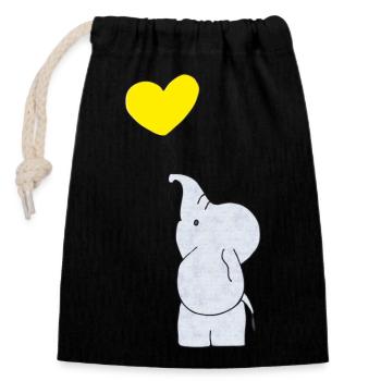 elefant elefanten haut - Verschließbarer Geschenkbeutel aus Baumwolle (14x20cm) - Schwarz - Vorne