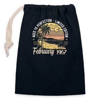 58e anniversaire - Légende depuis février 1967 - Sac cadeau en coton avec cordon (14 x 20 cm) - bleu marine - Devant