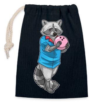 Waschbär Bowling Bowlingkugel - Verschließbarer Geschenkbeutel aus Baumwolle (14x20cm) - Navy - Vorne