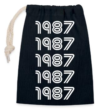 Year of birth 1987 - Closable cotton gift bag (14x20cm) - navy - Front