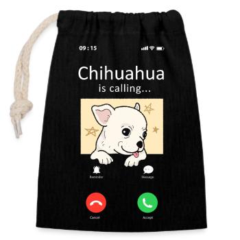 Chihuahua Chihuahueño Phone - Closable cotton gift bag (14x20cm) - black - Front