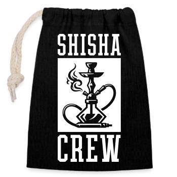 Shisha Crew - Verschließbarer Geschenkbeutel aus Baumwolle (14x20cm) - Schwarz - Vorne