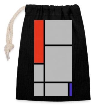 Blocs géométriques abstraits - Sac cadeau en coton avec cordon (14 x 20 cm) - noir - Devant