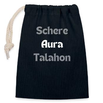 AURA Schere Talahon - Verschließbarer Geschenkbeutel aus Baumwolle (14x20cm) - Navy - Vorne