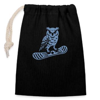 Minimalist Design: - Closable cotton gift bag (14x20cm) - black - Front