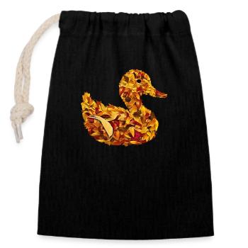 Récolte d’automne à partir de feuilles - Sac cadeau en coton avec cordon (14 x 20 cm) - noir - Devant