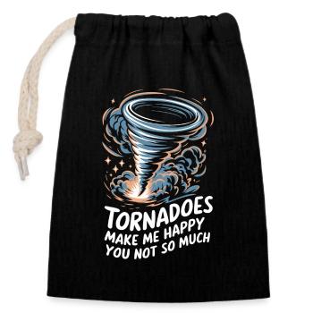 Storm Chasing Tornado Sturm Meteorologe - Verschließbarer Geschenkbeutel aus Baumwolle (14x20cm) - Schwarz - Vorne