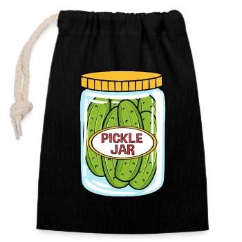 Pickle Cucumber Cucumber - Closable cotton gift bag (14x20cm) - black - Front