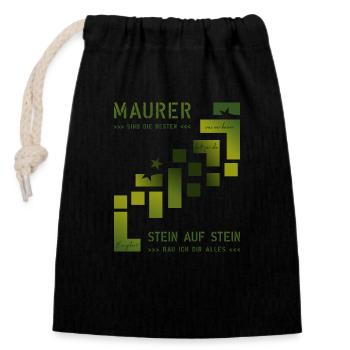 Maurer Hochbau Steinmetz - Sac cadeau en coton avec cordon (14 x 20 cm) - noir - Devant