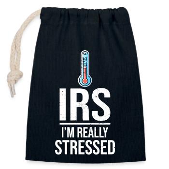 Thermomètre fiscal : les niveaux de stress de l’IRS augmentent - Sac cadeau en coton avec cordon (14 x 20 cm) - bleu marine - Devant