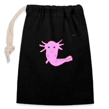 Axolotl - Closable cotton gift bag (14x20cm) - black - Front