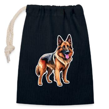 Belgischer Schäferhund Wasserfarben - Verschließbarer Geschenkbeutel aus Baumwolle (14x20cm) - Navy - Vorne