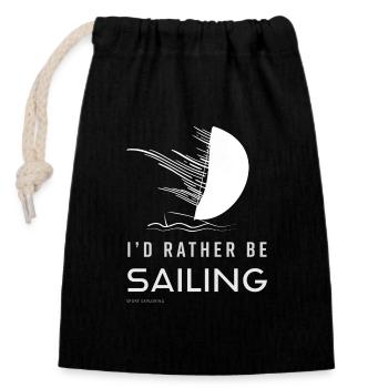 I`D LIEBER BE SAILING - Sailing T-Shirt - Grau hell - Verschließbarer Geschenkbeutel aus Baumwolle (14x20cm) - Schwarz - Vorne