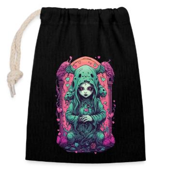 Occult Demon Love Gothic Pastel Black Magic - Closable cotton gift bag (14x20cm) - black - Front